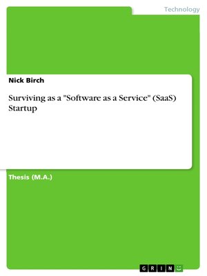 cover image of Surviving as a "Software as a Service" (SaaS) Startup